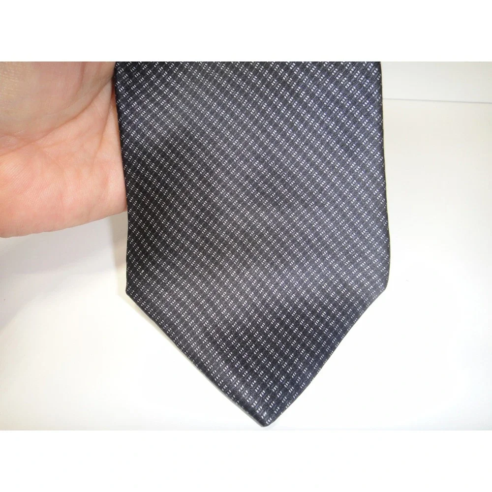 Stafford Executive Men's Black Charcoal Micro Pattern 100% Silk Necktie Tie Tack